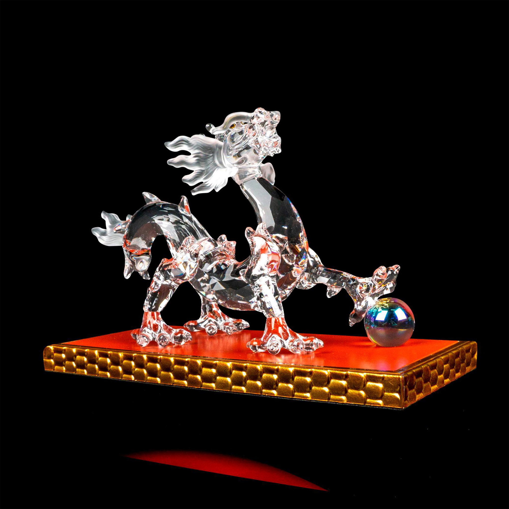 2pc Swarovski Crystal Figurine + Base, Dragon - Image 2 of 4