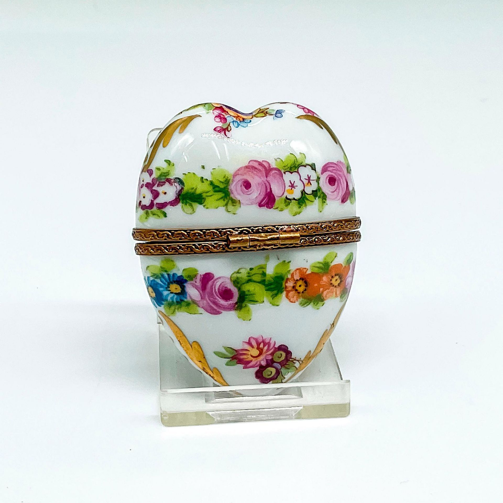 Limoges Porcelain Heart Trinket Box - Bild 2 aus 3