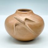 Iris Nampeyo Hopi Pottery, Wide Buff Colored Corn Jar Signed