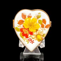 La Gloriette Limoges Porcelain Heart Box with Flowers