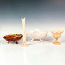 4pc Milk Glass Bowls + Vase