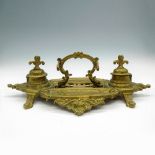 Victorian French Style Brass Double Inkwell