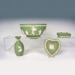 4pc Wedgwood Green Jasperware Collectibles
