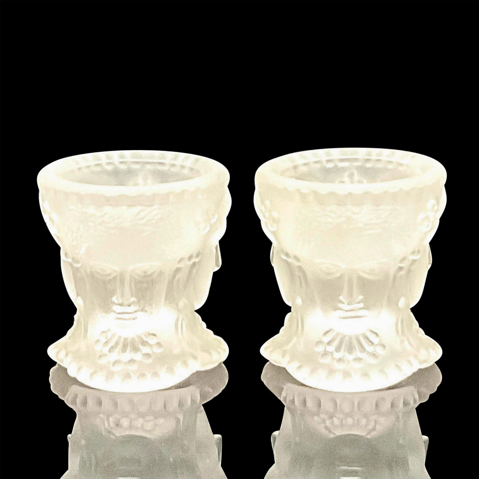 Pair of George Duncan Style Glass Figural Salt Cellars