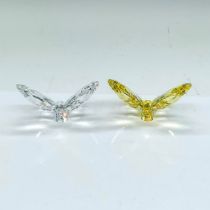 2pc Swarovski Crystal Butterflies, Clear and Jonquil