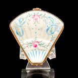 Limoges Porcelain Box, Hand Painted Fan-Shaped
