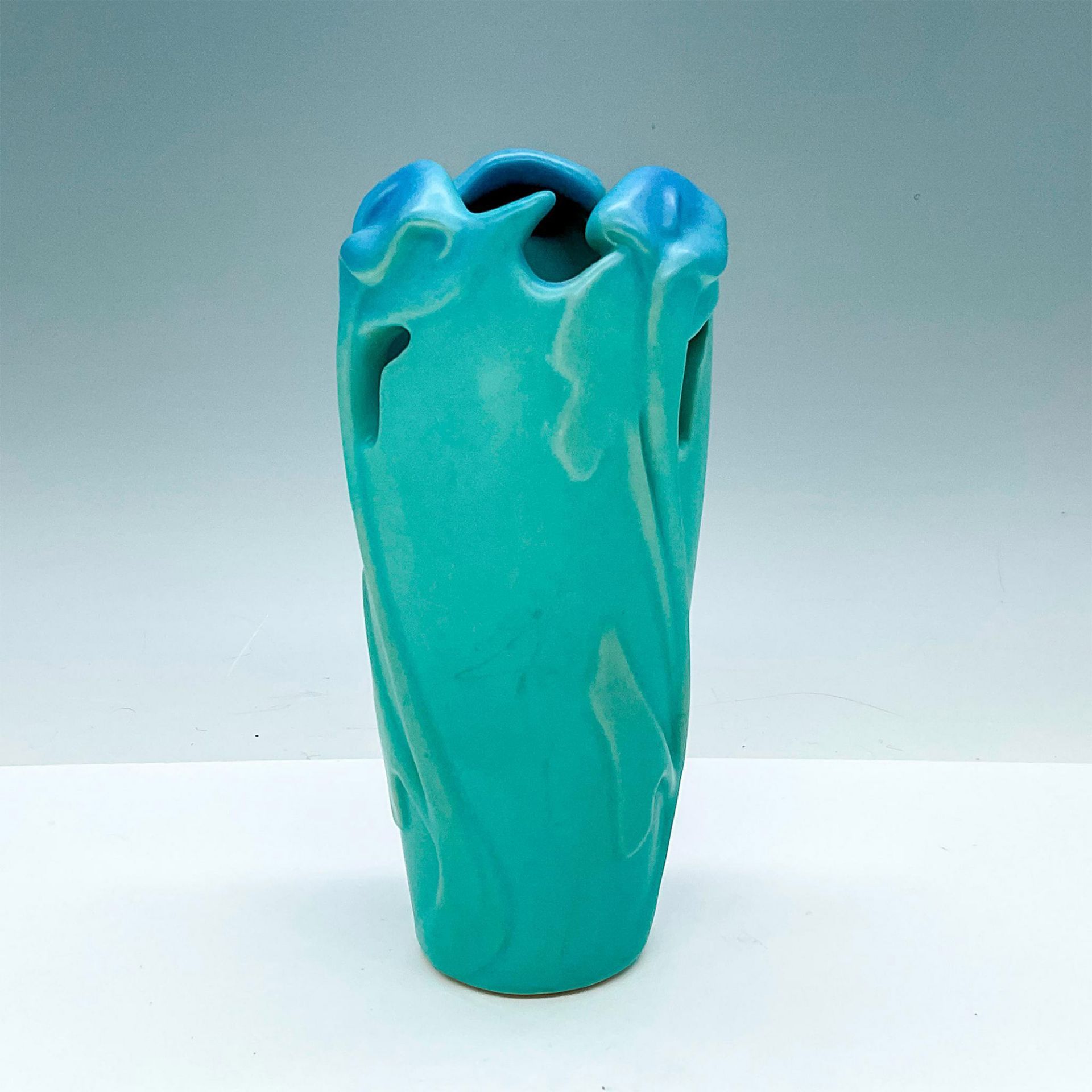 Vintage Van Briggle Art Pottery Vase, Blue Green Calla - Bild 2 aus 3