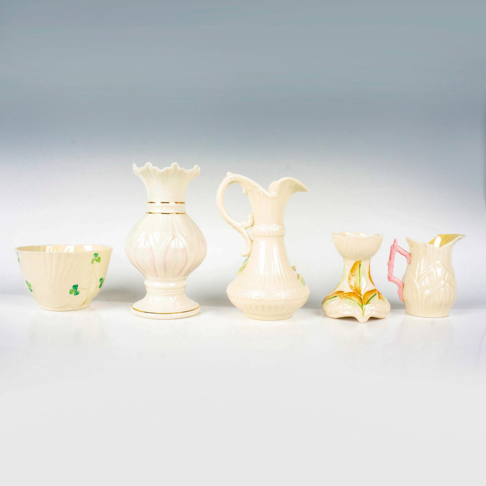 5pc Belleek Porcelain Grouping - Bild 2 aus 3