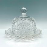 Vintage Cut Crystal Cheese Dish with Dome