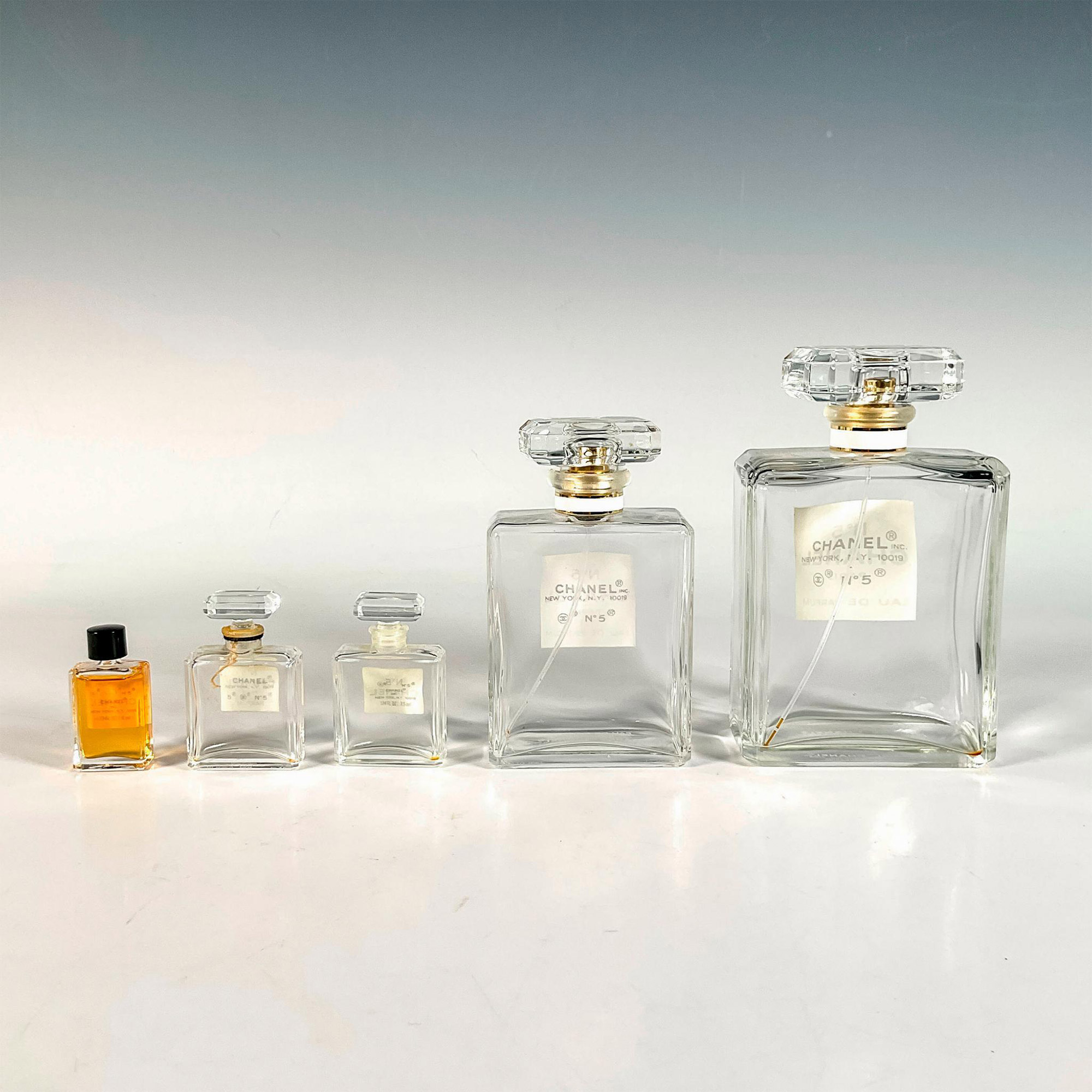 5pc Chanel No. 5 perfume bottles - Image 2 of 2