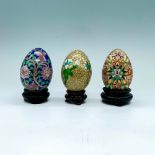 3pc Cloisonne Eggs with Bases