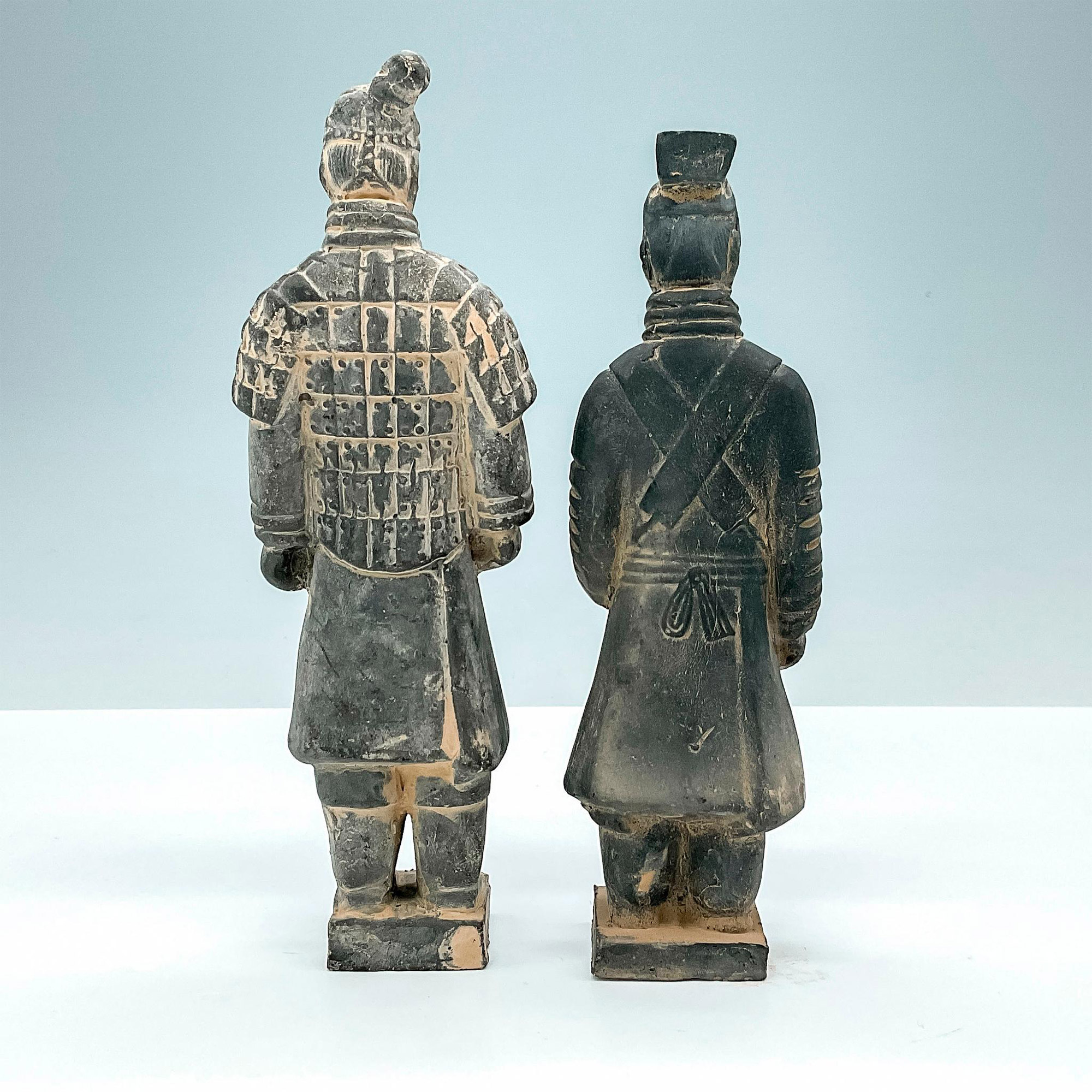 2pc Small Chinese Terracotta Soldier Figurines - Image 2 of 3