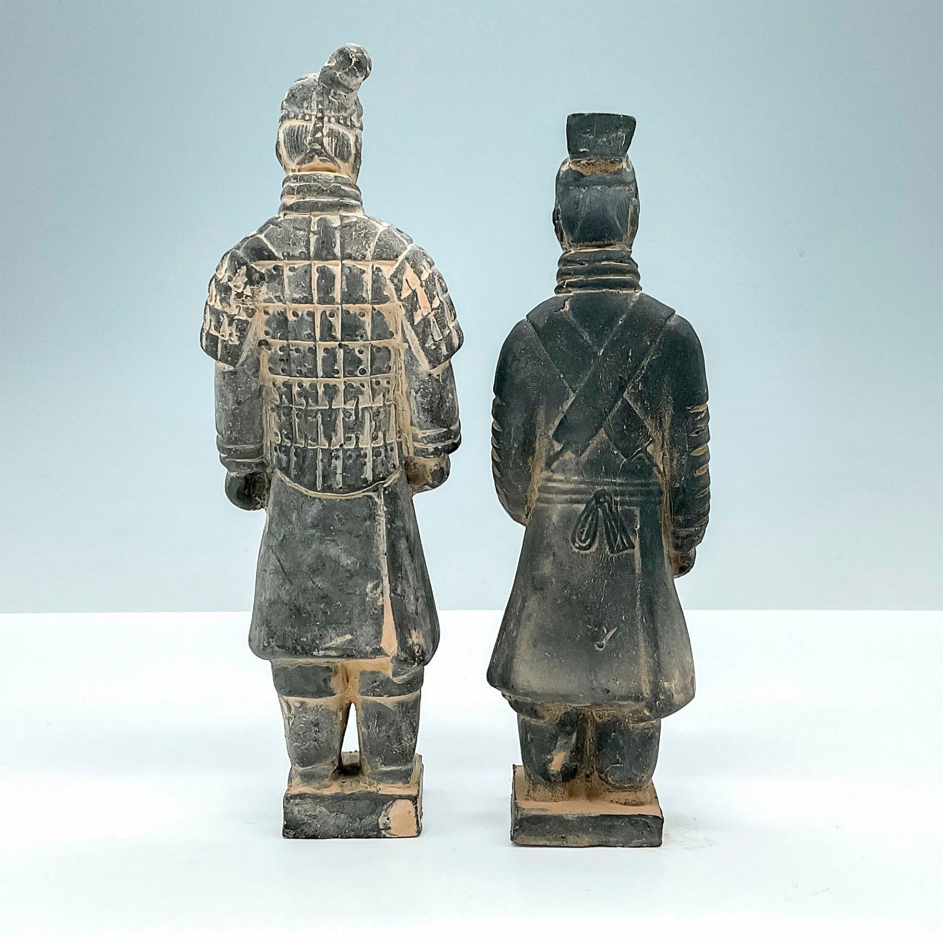 2pc Small Chinese Terracotta Soldier Figurines - Bild 2 aus 3