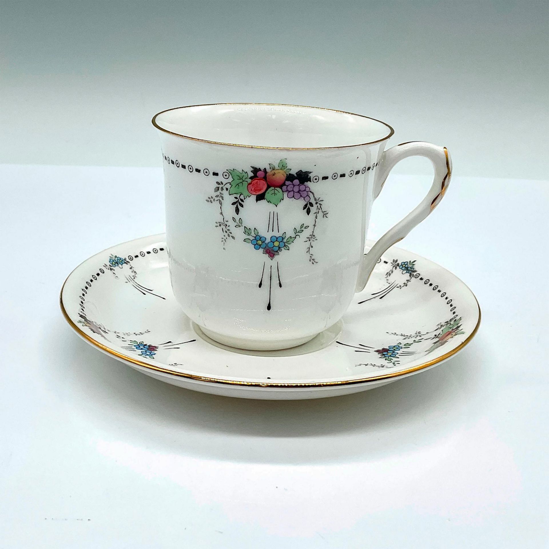 2pc Shelley China Fruit Teacup and Saucer