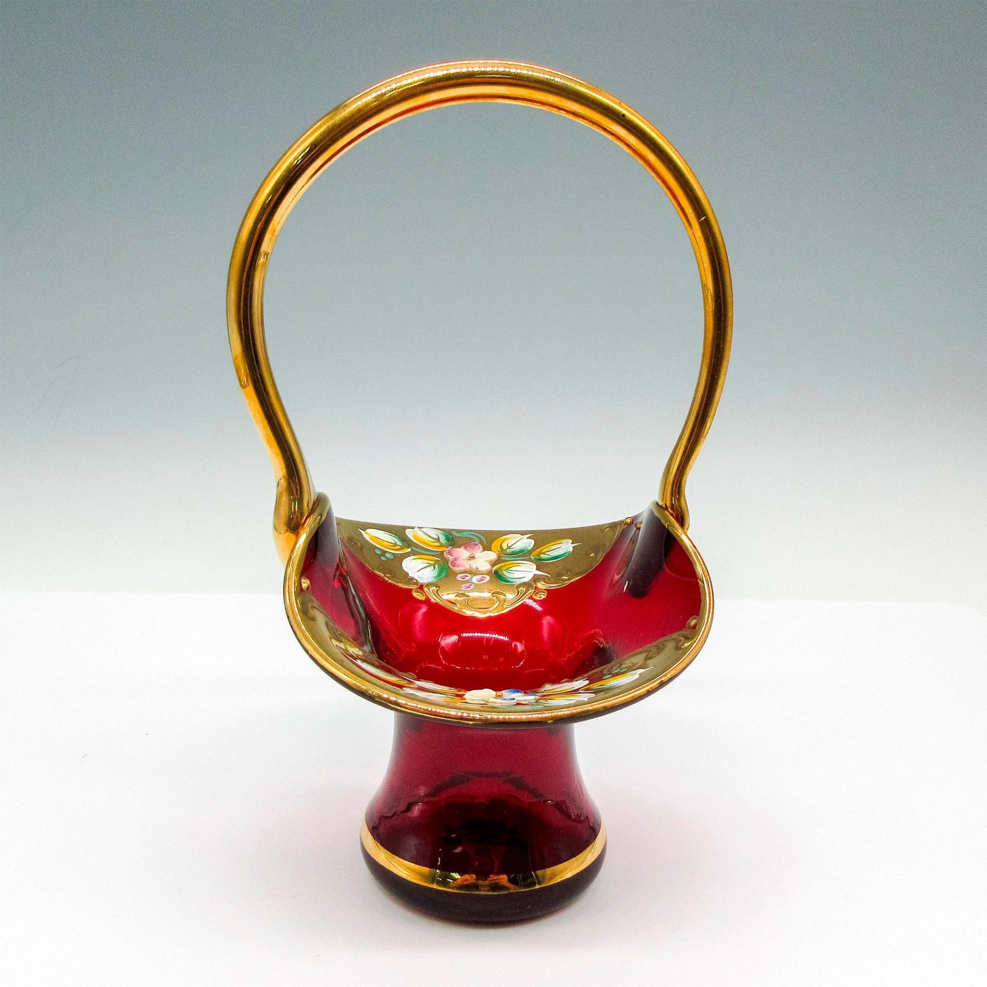 Vintage Venetian Art Glass Basket