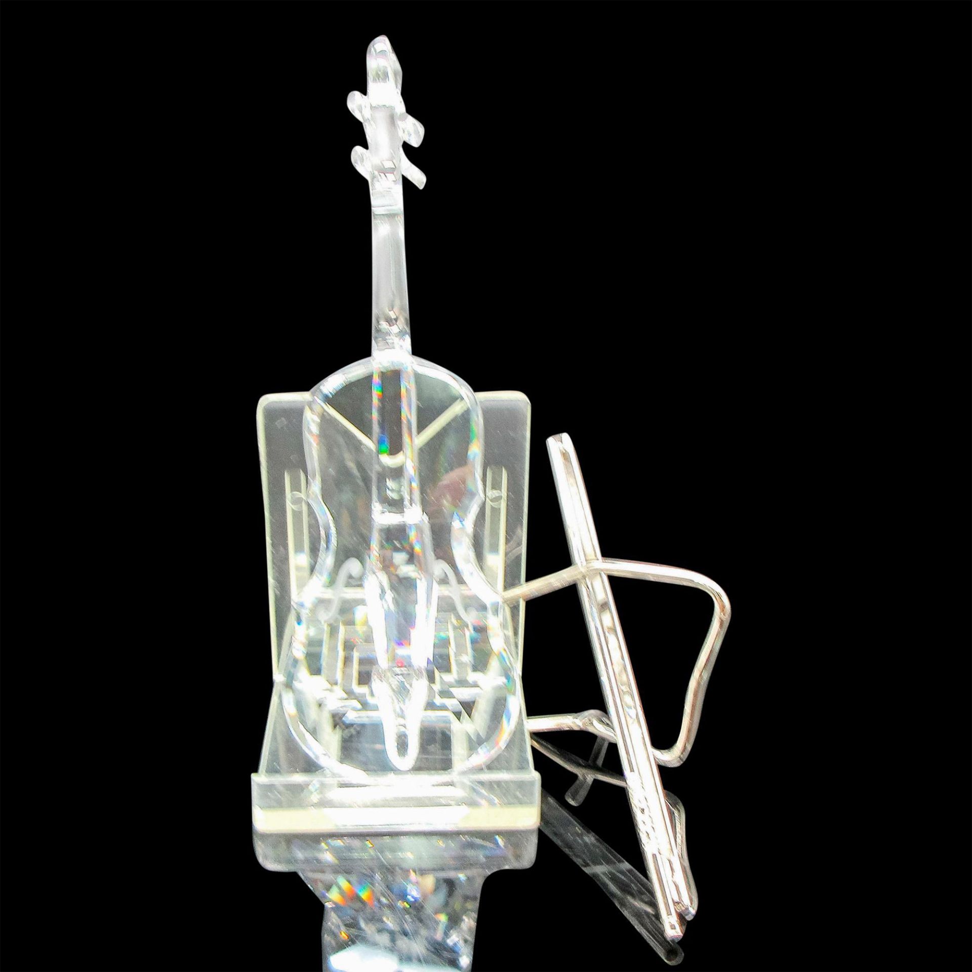 Swarovski Silver Crystal Figurine, Violin & Chrome Bow Stand - Image 2 of 3