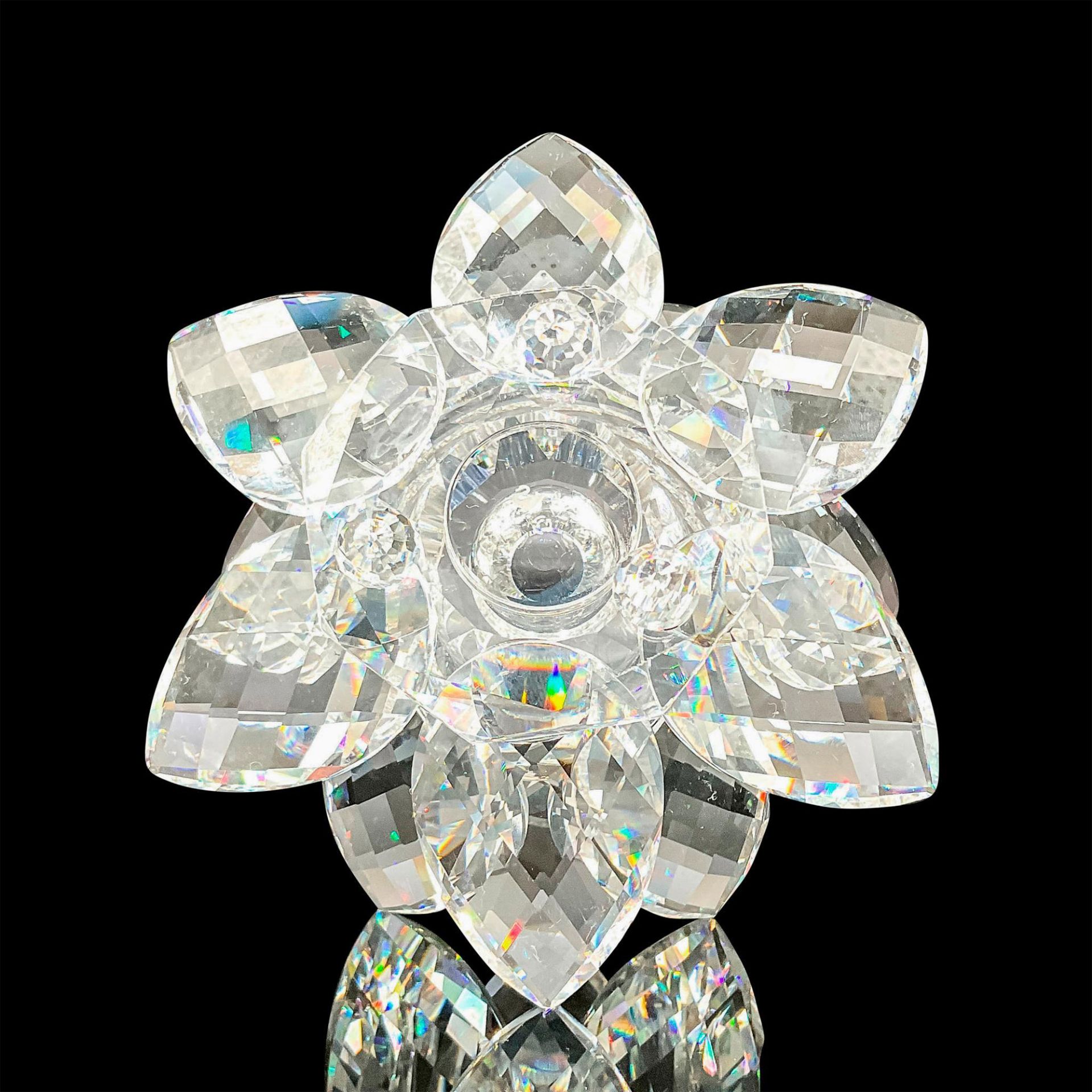 Swarovski Silver Crystal Tapered Candleholder, Waterlily - Bild 4 aus 4