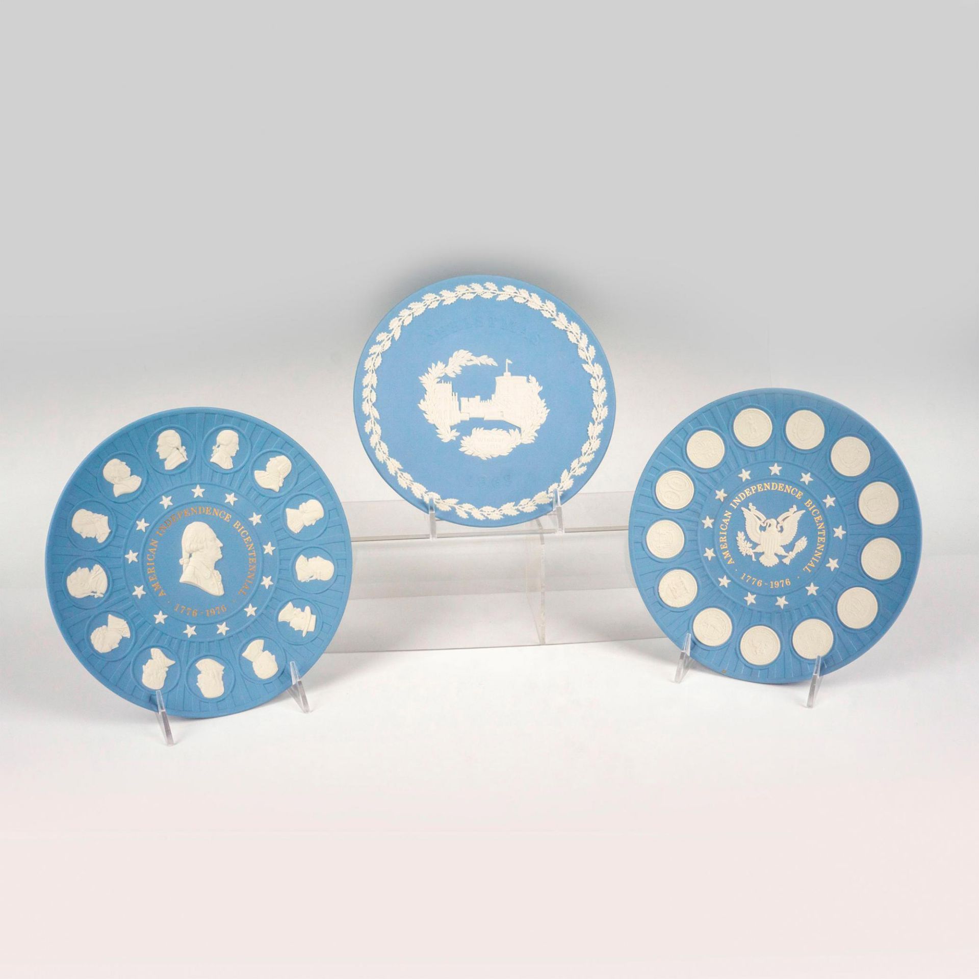 3pc Wedgwood Jasperware Cabinet Plates