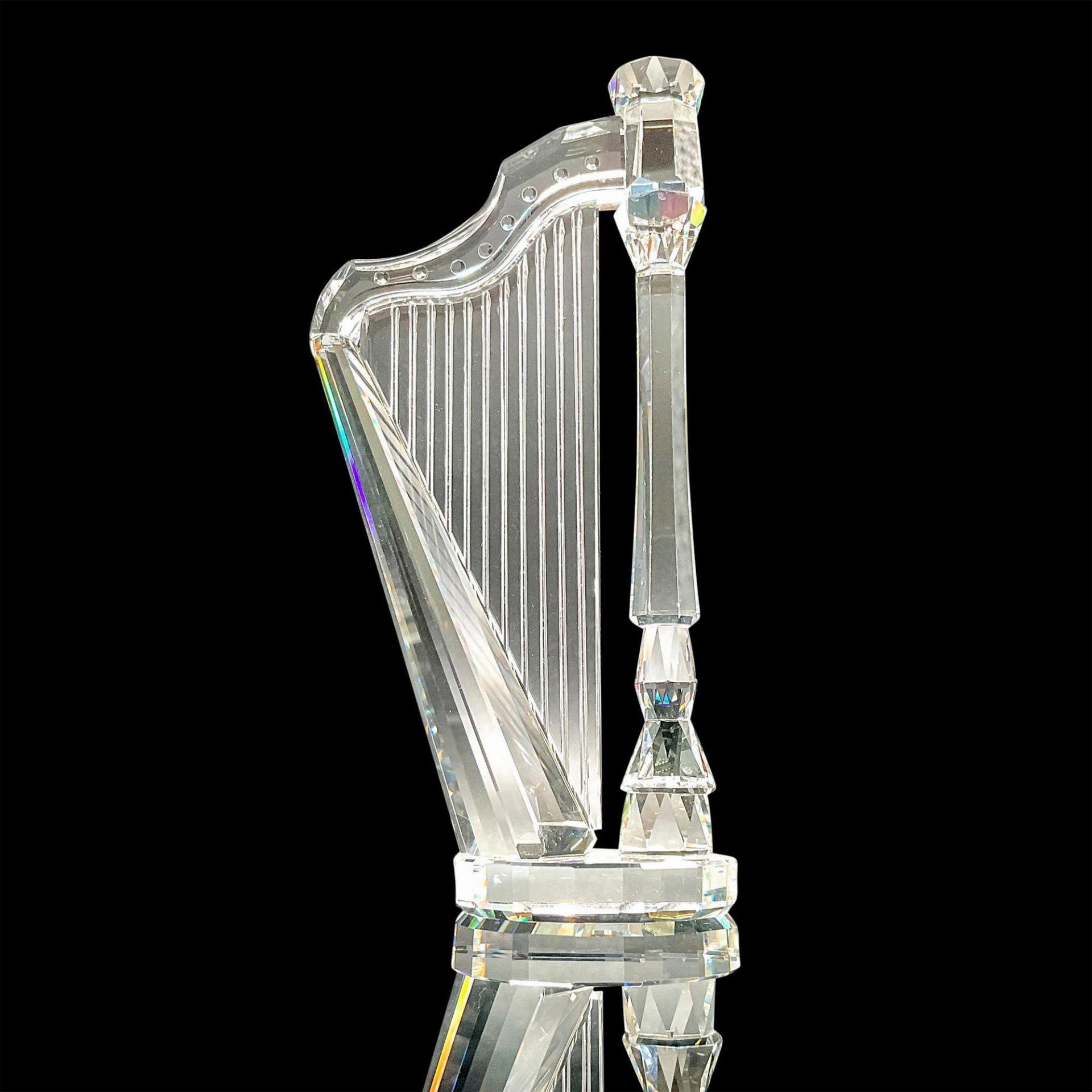 Swarovski Silver Crystal Figurine, Pedal Harp
