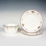 3pc Shelley China Art Deco Bowl & Plates, Black & White