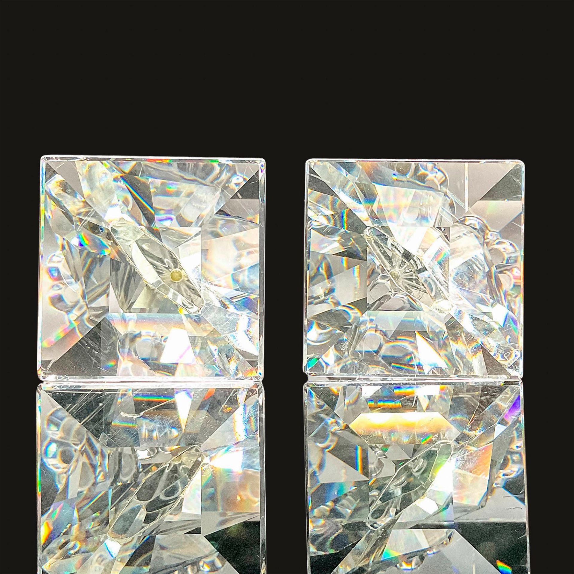 2pc Swarovski Style Faceted Crystal Candle Holders - Image 4 of 4