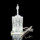 Swarovski Silver Crystal Figurine, Violin & Chrome Bow Stand