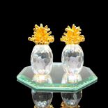 2pc Crystal Pineapples with Gilded Top Figurines, Small