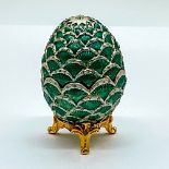 2pc Faberge Egg Style Jeweled Box with Gilded Base