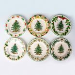 6pc Spode Porcelain Christmas Tree Year Plates, 2000 to 2005