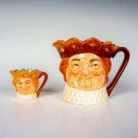 2pc Royal Doulton Old King Cole Character Jugs, Small & Tiny