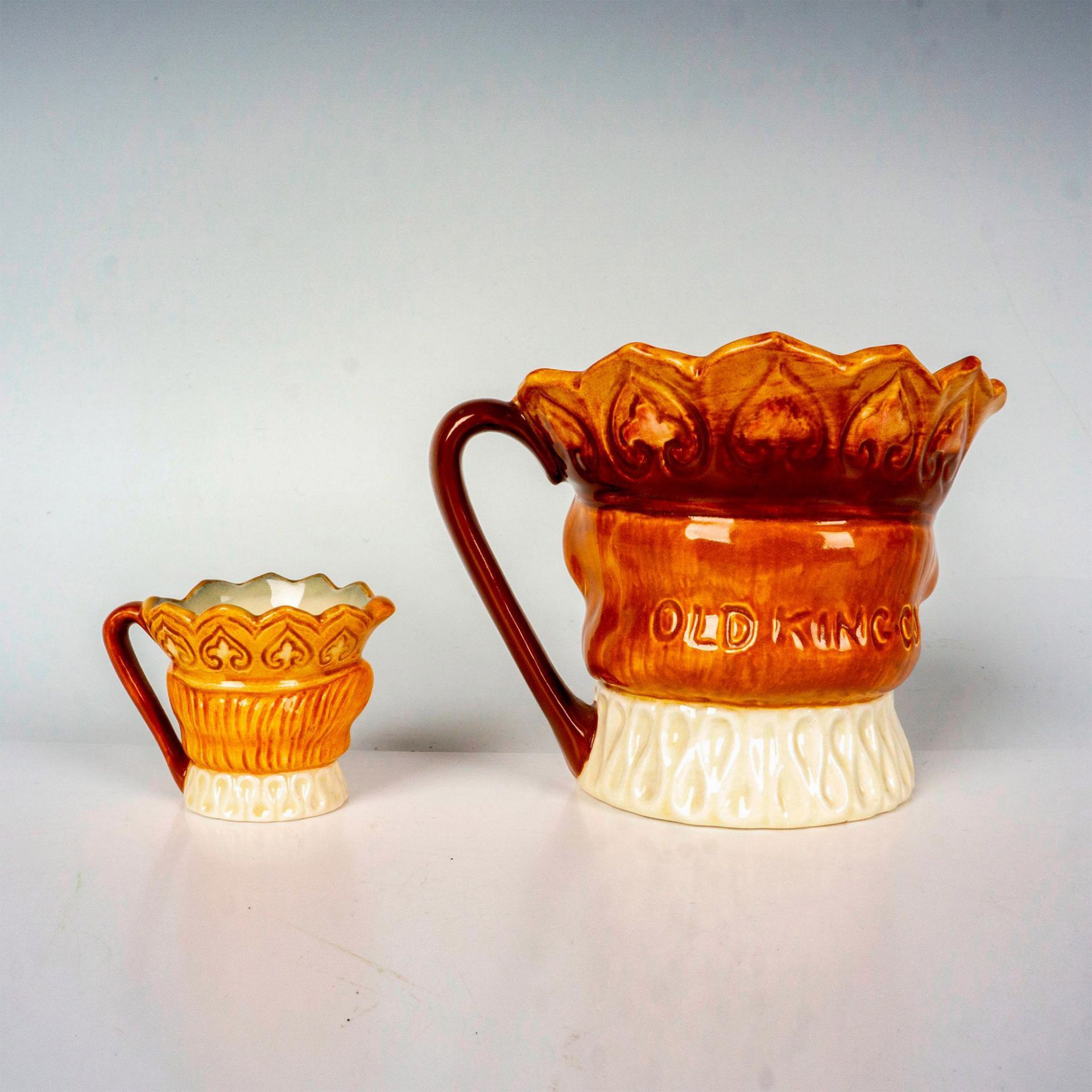 2pc Royal Doulton Old King Cole Character Jugs, Small & Tiny - Image 2 of 3