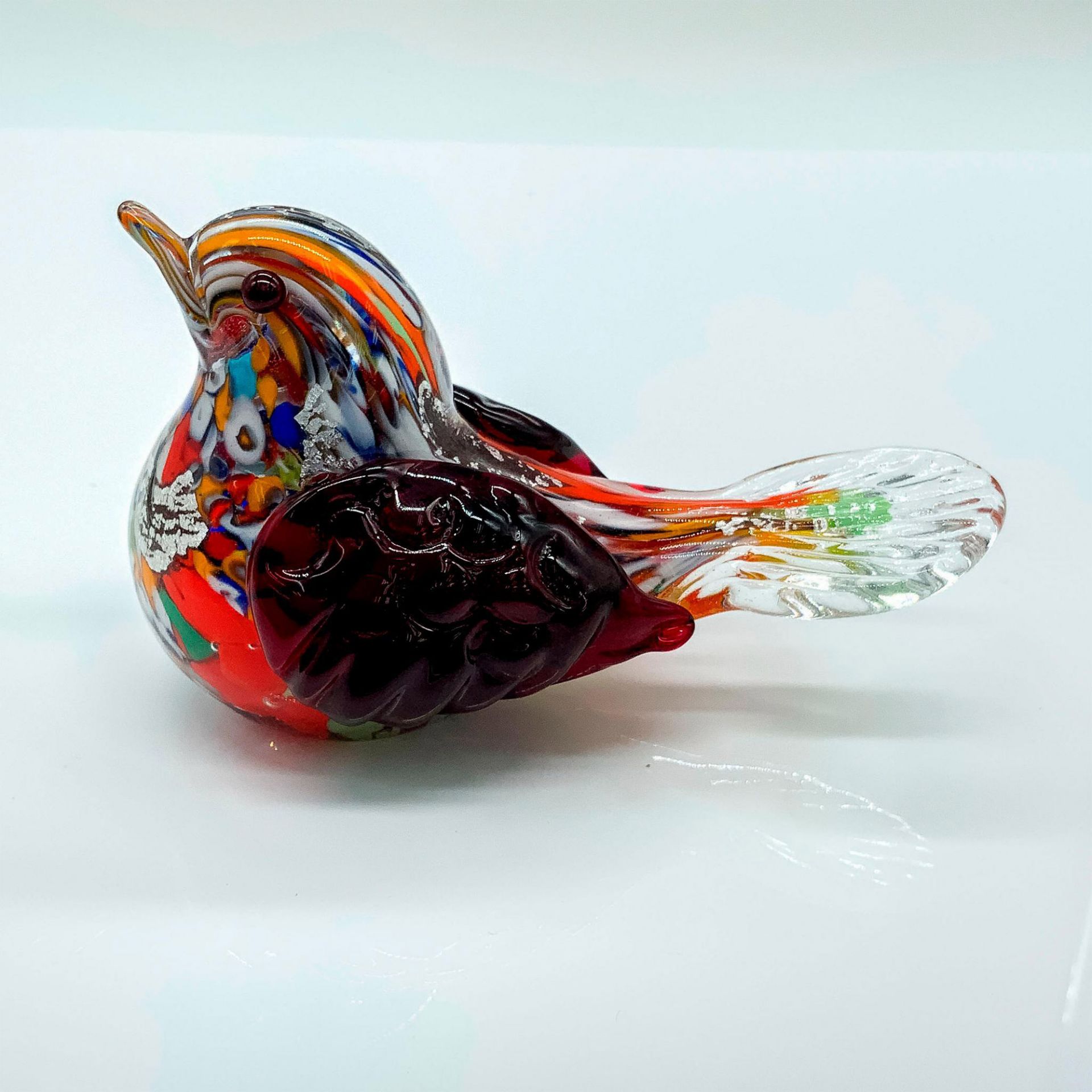 Murano Glass Sitting Bird Figurine, Signed - Image 2 of 3