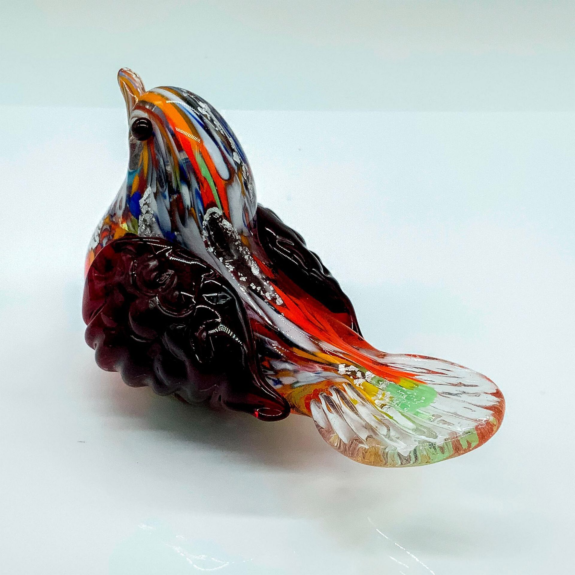 Murano Glass Sitting Bird Figurine, Signed - Image 3 of 3