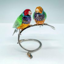 Swarovski Crystal Figurine, Gouldian Finches Peridot