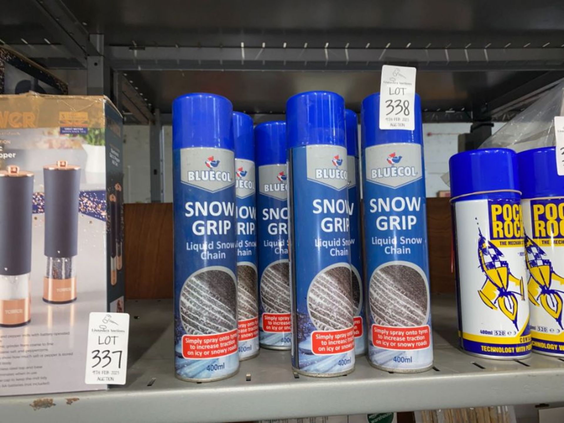 6X CANS OF BLUECOL SNOW GRIP LIQUID SNOW CHAIN (NEW)