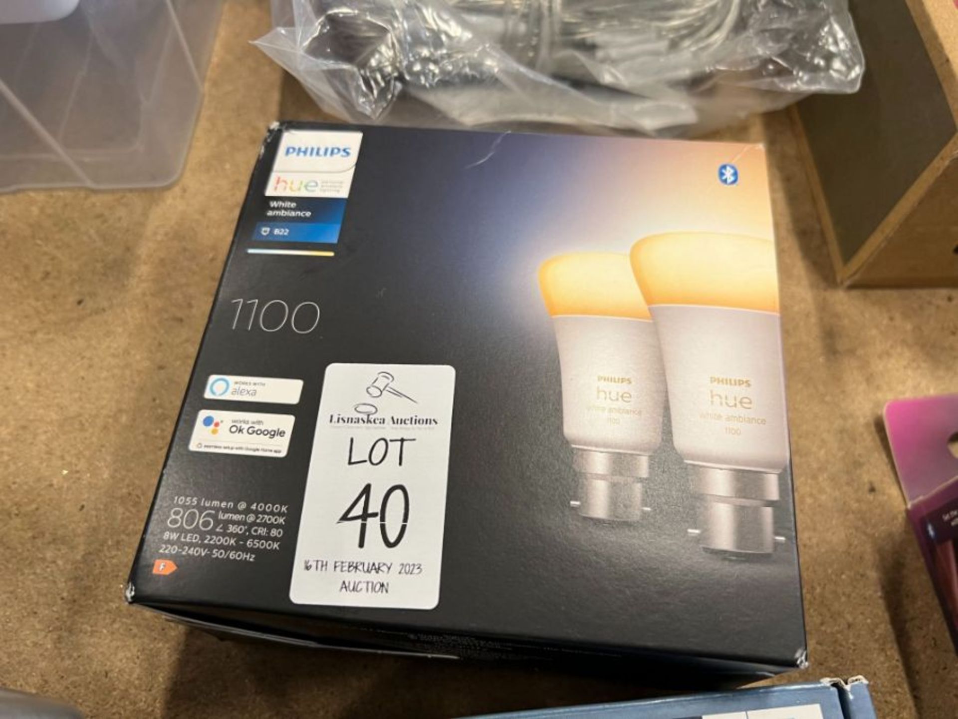 PHILIPS HUE 1100 WHITE AMBIANCE SMART BULB SET - B22