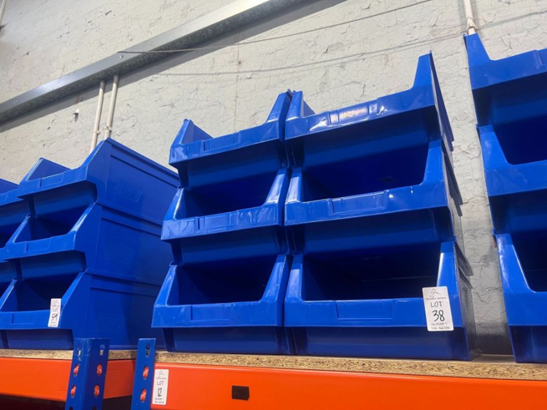 6X BLUE TOOL STORAGE STACKING TUBS