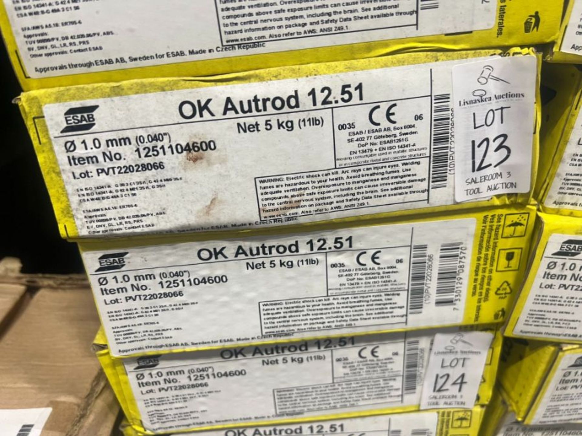 2X BOXES OF ESAB OK AUTROD 12.51 1MM WELDING WIRE (5KG)