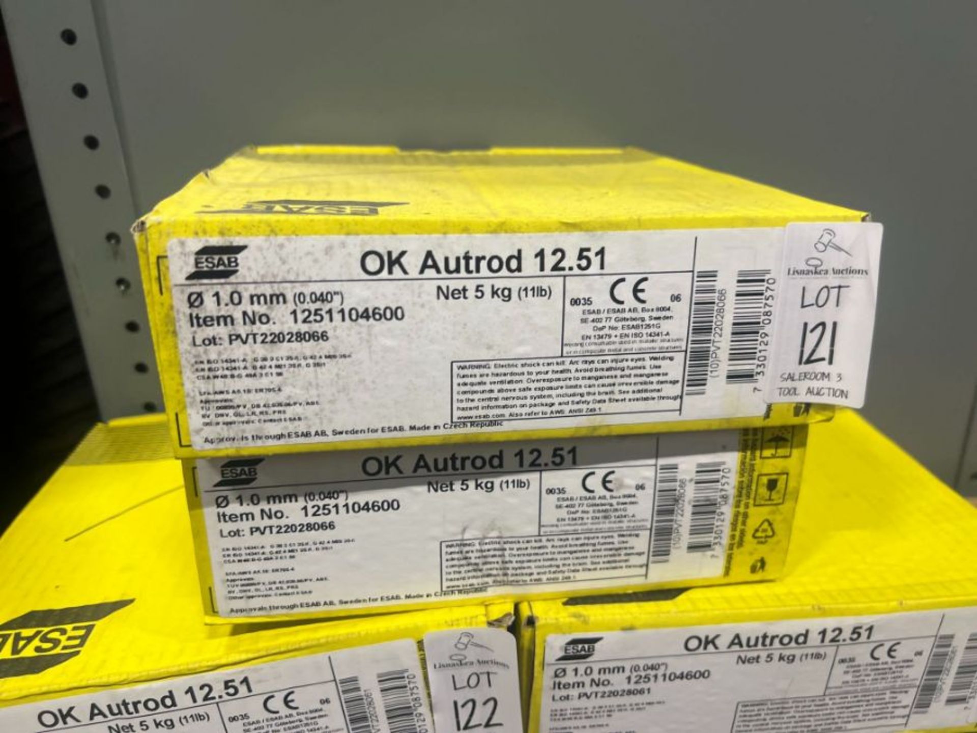 2X BOXES OF ESAB OK AUTROD 12.51 1MM WELDING WIRE (5KG)