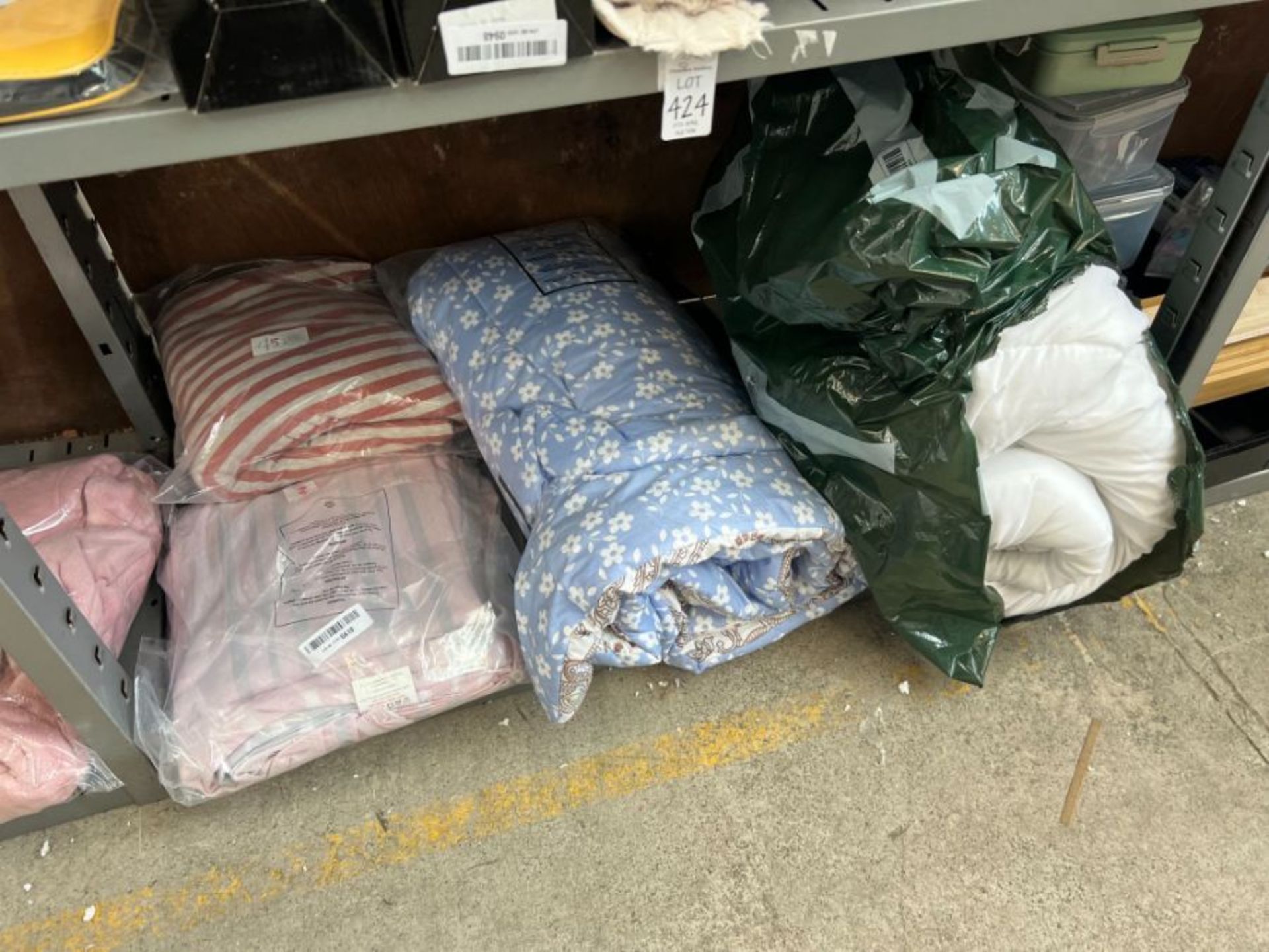 FULL SHELF OF ASSORTED BEDDING (BUYER MUST TAKE ALL)