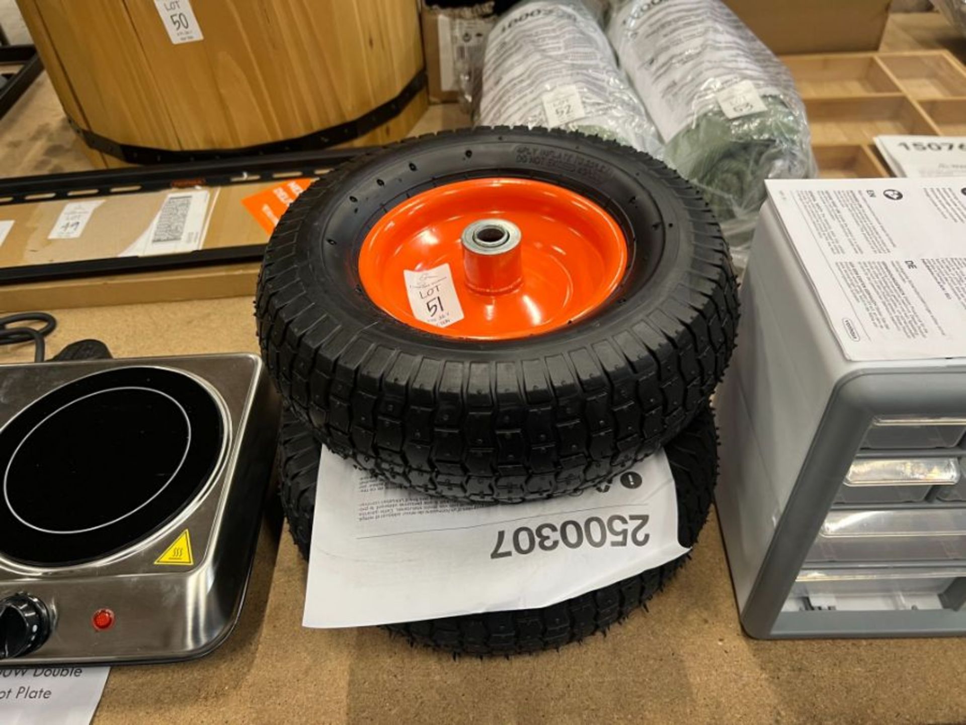 PAIR OF 13" SPARE PNEUMATIC WHEELS (NEW)
