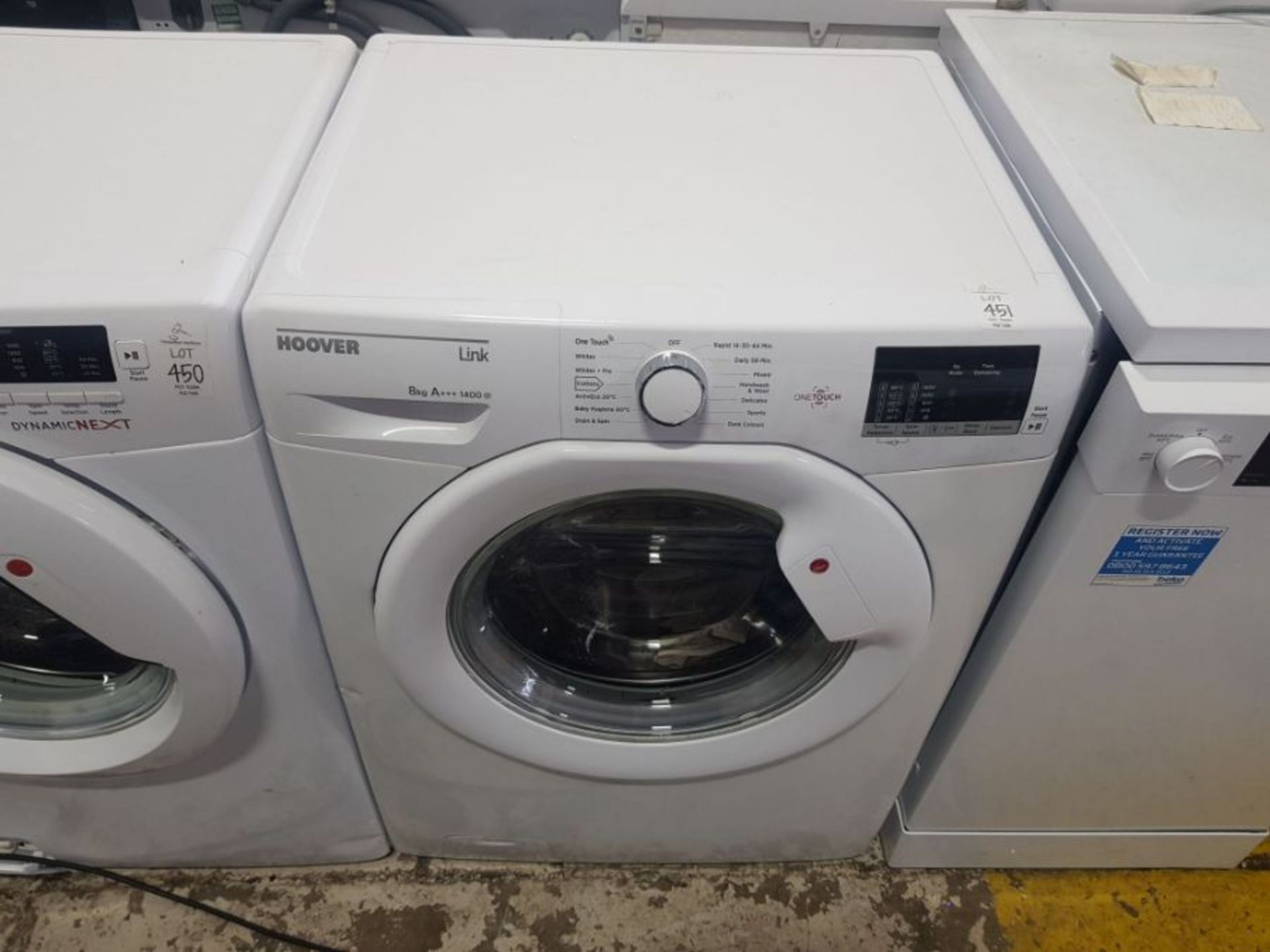 HOOVER LINK 8KG 1400RPM WASHING MACHINE (VAT TO BE ADDED TO HAMMER PRICE) - Image 2 of 4