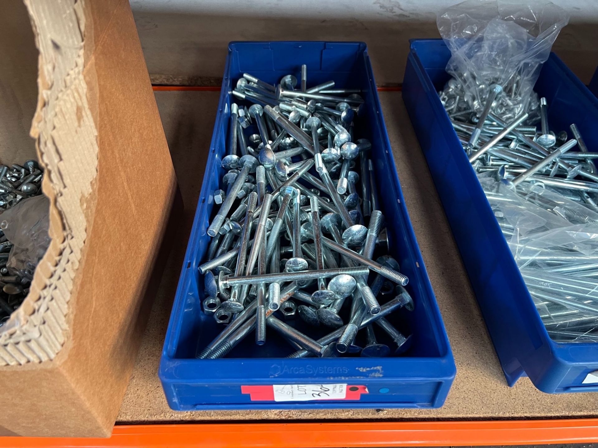 LARGE BLUE TRAY OF NUTS & BOLTS