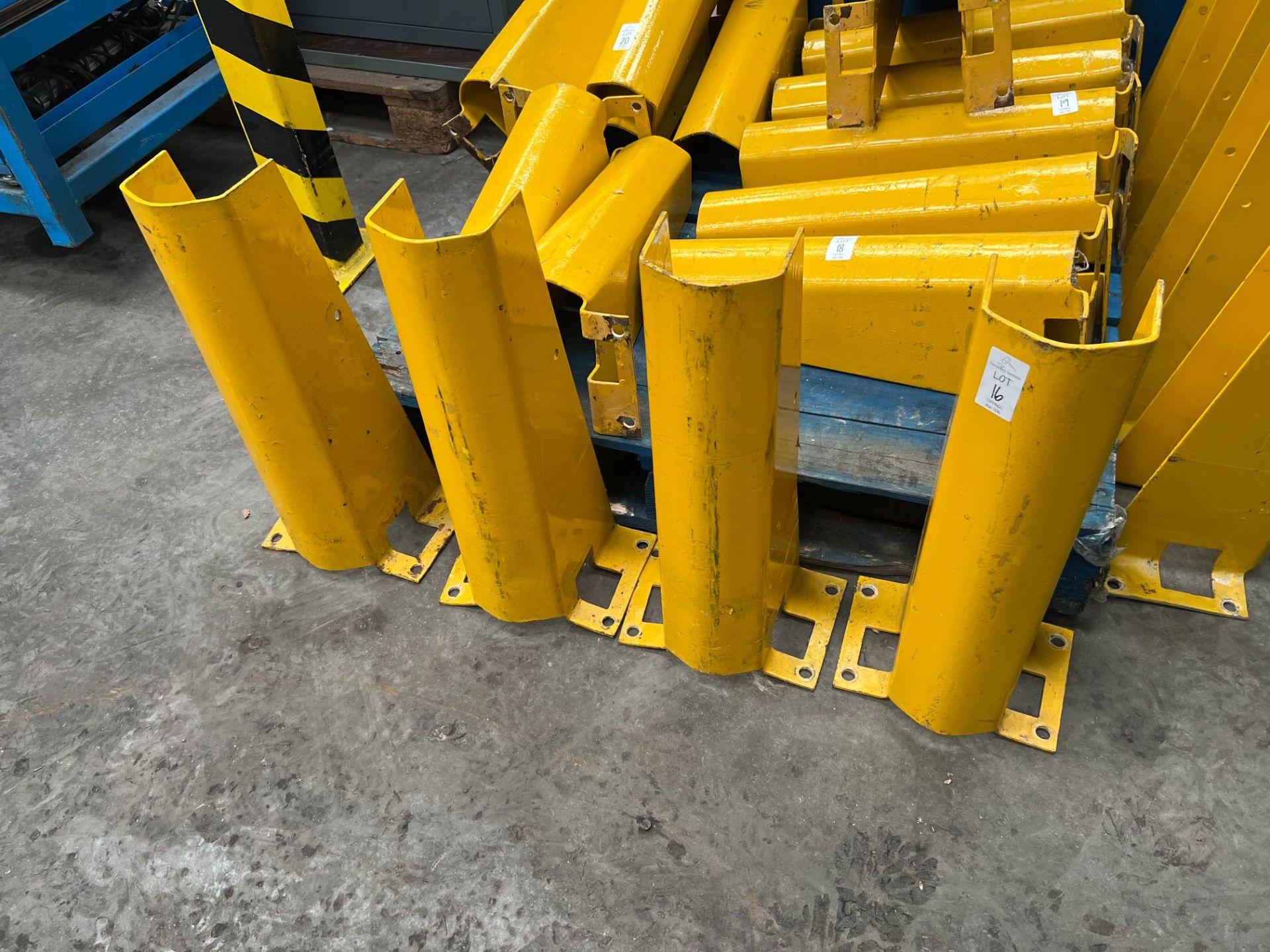 4X YELLOW STEEL PALLET RACKING SAFETY GUARDS