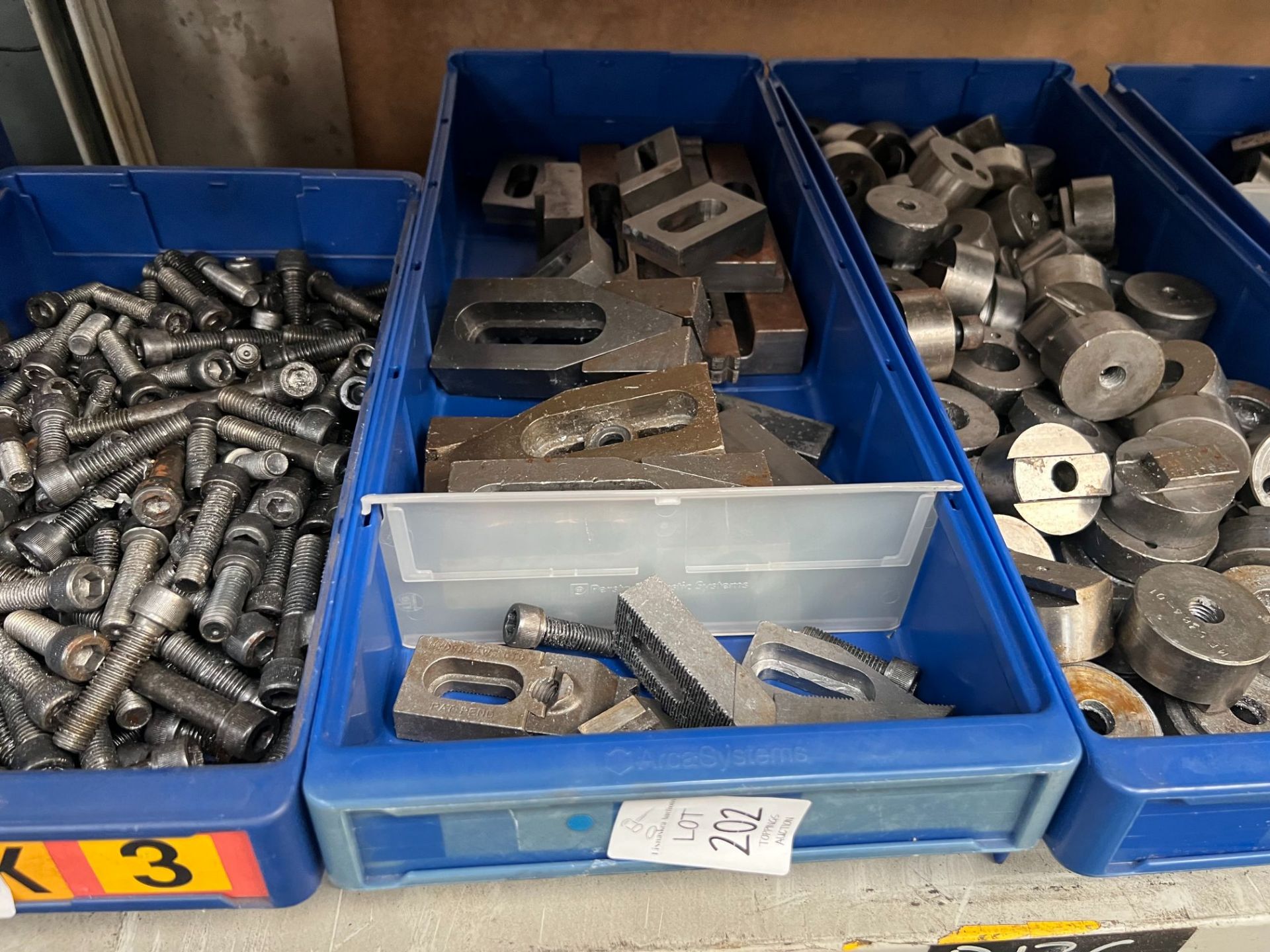 BLUE TUB OF ASSORTED ENGINEERING STEEL BITS