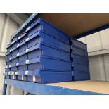 10X HARD PLASTIC STACKING STORAGE TUBS (15" X 9" X 4")