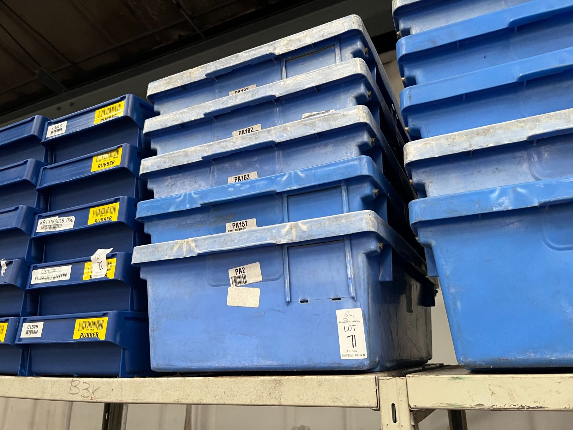 5X BLUE HEAVY DUTY PLASTIC STACKING TUBS - Image 3 of 3