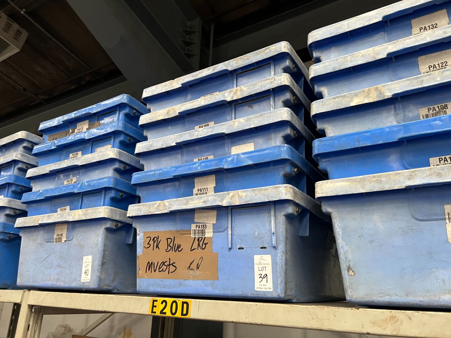 5X BLUE HEAVY DUTY PLASTIC STACKING TUBS - Image 2 of 2