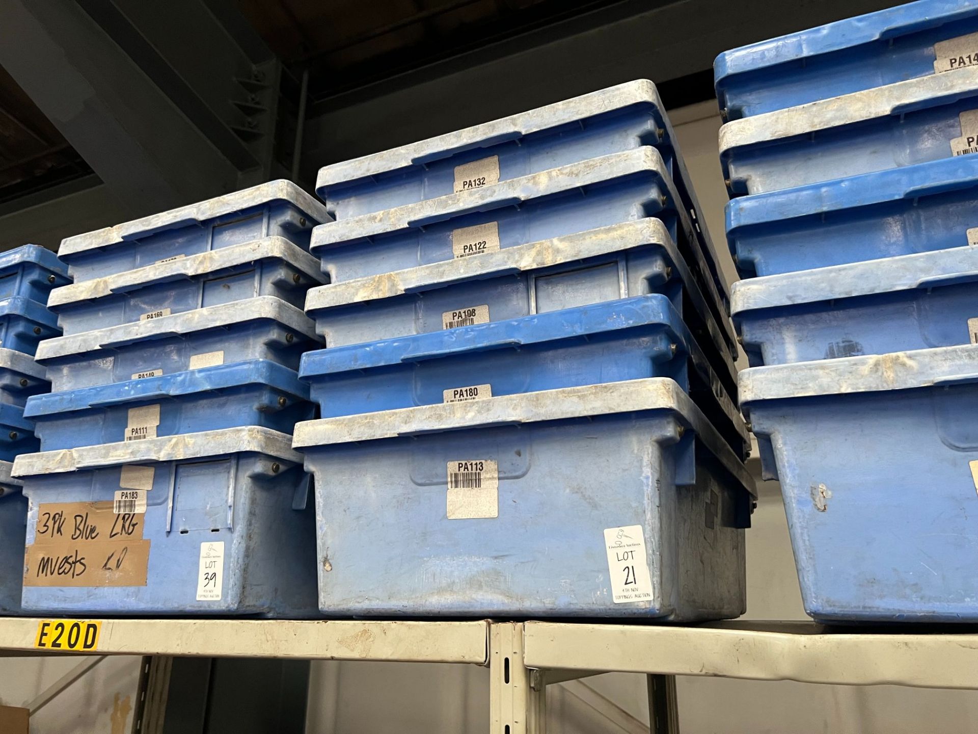 5X BLUE HEAVY DUTY PLASTIC STACKING TUBS - Image 2 of 2