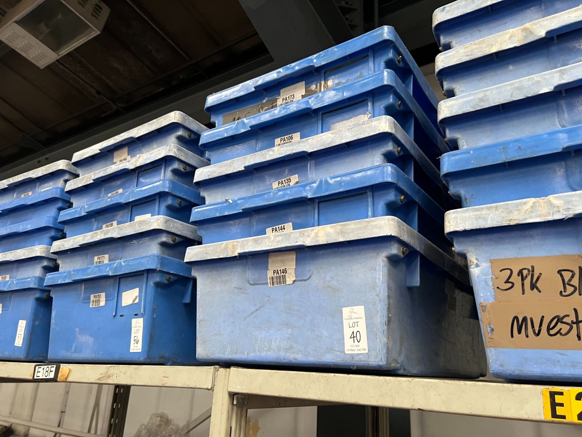 5X BLUE HEAVY DUTY PLASTIC STACKING TUBS - Image 2 of 2